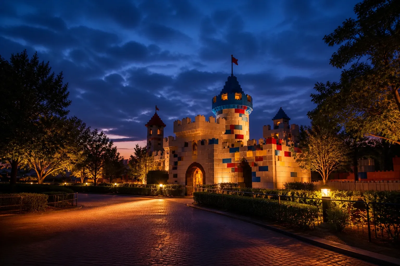Park keep at dusk after a hotel day
